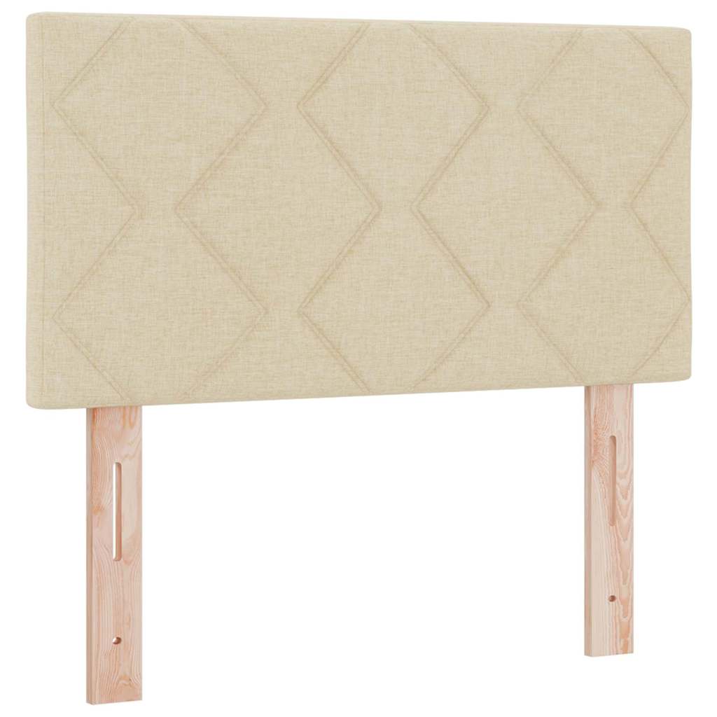 Headboard with LED Strip Lights Adjustable Cream 80 cm Fabric